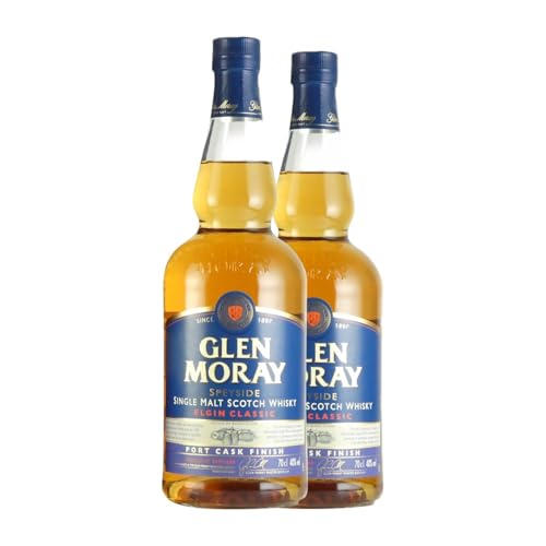 Whiskey Single Malt Glen Moray Port Cask Finish 70 cl (Karton mit 2 Flaschen von 70 cl) von Glen Moray Distillery