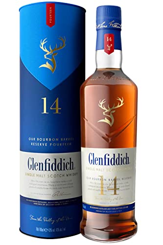 Glenfiddich 14 Years Old BOURBON BARREL RESERVE Single Malt Scotch Whisky 43% Volume 0,7l in Geschenkbox Whisky von Glenfiddich