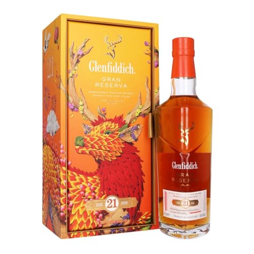 Glenfiddich 21 Jahre Gran Reserva Single Malt Scotch Whisky Reserva, 70cl - Limited Design-Edition anlässlich des Lunar New Year 2025 von GLENFIDDICH