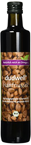GloboVita GmbH Duowell Hanfnussöl DAS ÖL 500 ml - Bio Hanföl kaltgepresst, nativ, Omega-3 reich von D EFART