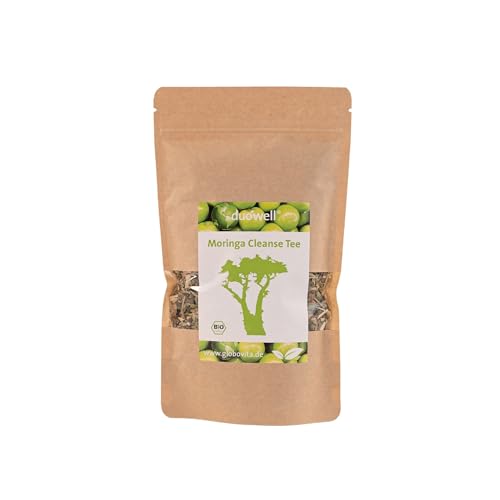 duówell® - Moringa Cleanse Tee Bio | Tee aus Moringa & australischer Zitronenmyrte | Intensiv zitroniger Tee, heiß & kalt zu genießen | Ideal für Erkältungen und Magenbeschwerden | Inhalt: 50g von GloboVita