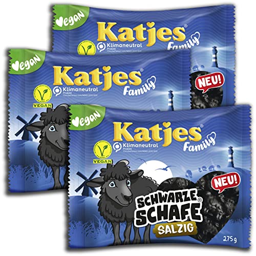 Katjes Schwarze Schafe salzig Family XXL Packungen 3 x 250g (750 g) von GmbH Katjes