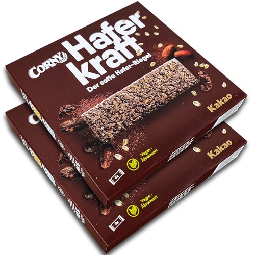 2 er Pack Corny Haferkraft Kakao 2 x 140 g Vollkorn-Haferflocken mit Kakao und Vollmilch-Schokoladen-Stückchen von GmbH