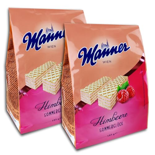 2 er Pack Manner Sommerglück Himbeere 2 x 185g Waffeln -Gebäck von GmbH