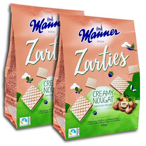 2 er Pack Manner Zarties Creamy Nougat Waffel 2 x 200g von GmbH