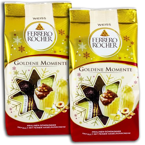 2er Pack Ferrero Rocher Goldene Momente Weiß 2 x 90g Weihnachts Schokokugeln von GmbH