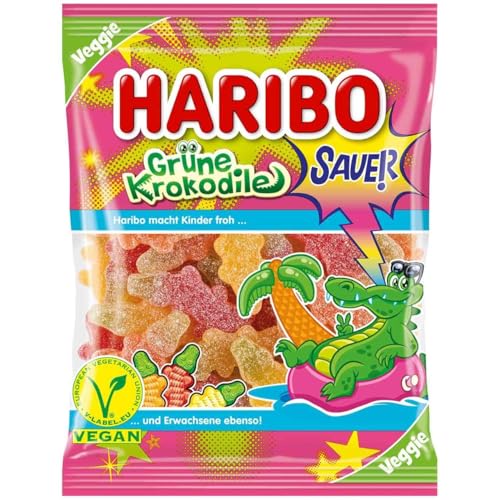 3 er Pack Haribo Grüne Krokodile, sauer 3 x 175 g von GmbH