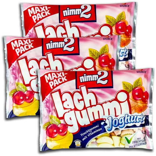 3 er Pack Lachgummi Joghurt Fruchtgummi Maxipack 3 x 376 g von GmbH