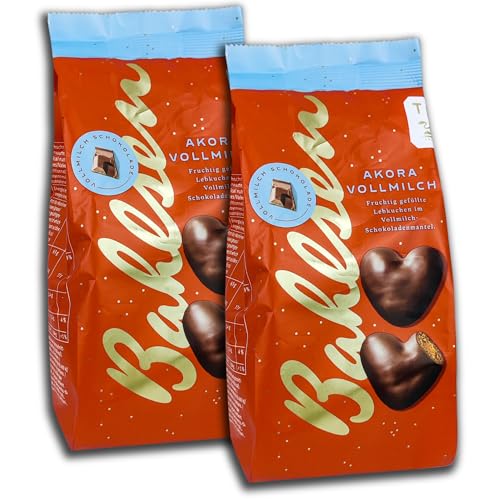 2 er Pack Bahlsen Akora Braune Lebkuchen-Herzen Vollmilch 2 x 150 g von Gmbh