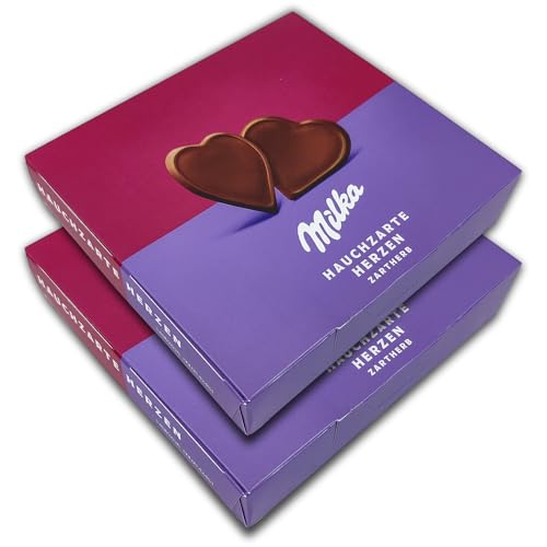 2 er Pack Milka Hauchzarte Herzen Zartherb 2 x 130g Schokoladen Herzen von Gmbh