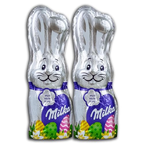 2 er Set Milka Osterhase Hase Schmunzelhase weiße Schokolade 2 x 45g von Gmbh