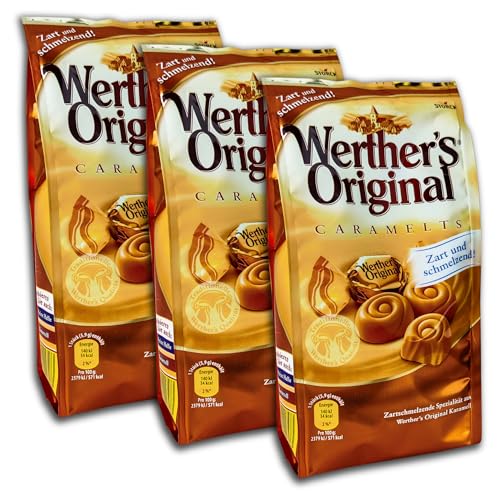 3er Pack Werther Original Caramelts 3 x 153g Einzeln gewickelte Karamell-Konfekt-Stücke von Gmbh