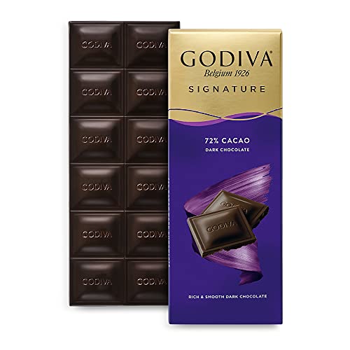 Godiva Chocolatier Signature 72% Dunkle Schokolade Tafel - Reichhaltige & Sanfte Dunkle Schokolade mit 12 Schokoladenquadraten - Premium Schokolade - 90g von Godiva Chocolatier