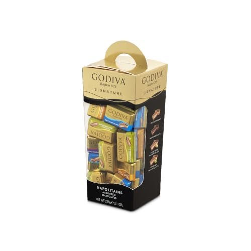 Godiva Chocolatier Signature Tower Napolitain Pralinen - Sortiment aus Milchschokolade, Milchpistazie, Milchhaselnuss und Intensiver Dunkler Schokolade - 225g von Godiva Chocolatier