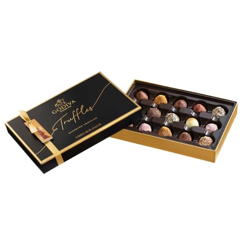 Godiva Chocolatier Signature Trüffel - Aufregende Zusammenstellung von Gourmet-Trüffeln aus Vollmilch-, Weißer und Zartbitterschokolade, Gepaart mit Köstlichen Füllungen - 15 Stück / 195g von Godiva Chocolatier