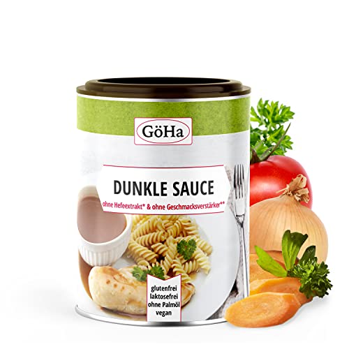 GöHa Dunkle Soße ohne Hefeextrakt / Bratensauce ohne Geschmacksverstärker / Leckere Sauce zu Braten / Sauce ohne Palmöl und Glutamat / Dunkle Soße glutenfrei und fettfrei (1x 450g) von GöHa