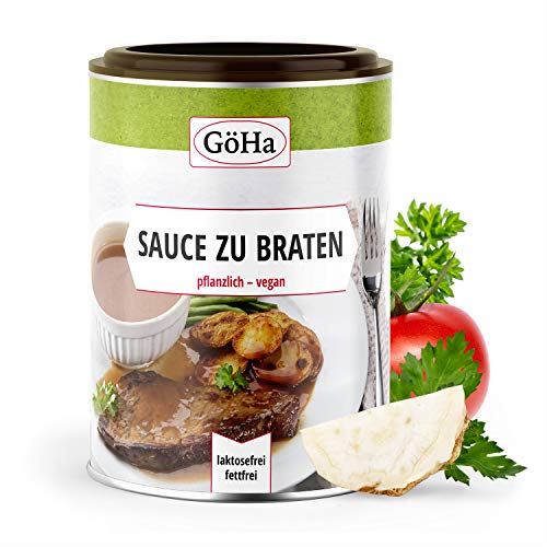 GöHa Sauce zu Braten/Vegane Bratensauce/Saucenpulver zu 100% vegan/Vegane Bratensauce ohne Farb- oder Konservierungsstoffe/Vegane Lebensmittel/Soße zum Braten/Laktosefreie Sauce (1x 500g) von GöHa