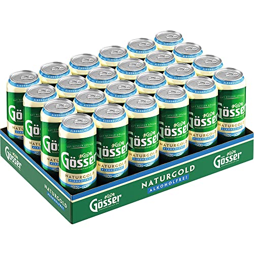 Gösser | 24 x 0,5 l Dose Gösser NaturGold Alkoholfrei| Österreich bestes Bier von Gösser