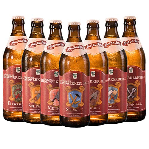 Goldacher Handwerkerhelles Bier Mix 12x0,5l Geschenk Originell Bayern von Goldacher Handwerkerhelles