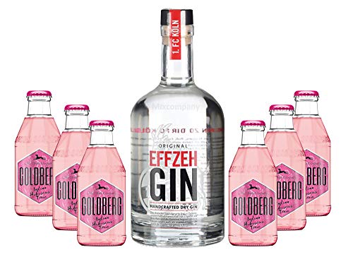 Effzeh Handcrafted Dry Gin 0,5l 500ml (42% Vol) + 6xGoldberg Indian Hibiscus Tonic 0,2l MEHRWEG inkl. Pfand - [Enthält Sulfite] von Goldberg-Goldberg