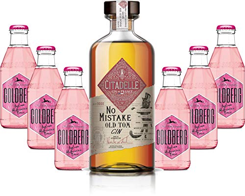 Gin Tonic Set - Citadelle No Mistake Old Tom Gin 50cl (40% Vol) + 6x Goldberg Indian Hibiscus Tonic 200ml inkl. Pfand MEHRWEG -[Enthält Sulfite] von Goldberg-Goldberg