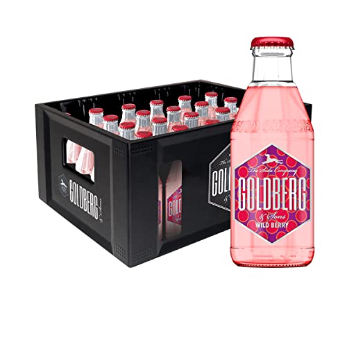 GOLDBERG Wild Berry 24 x 0,2l Mehrwegkiste - Überzeugt mit seiner leichten Süße und einem außergewöhnlich Geschmack fruchtiger Beeren - Der perfekte Filler zum Mischen für Cocktails und Longdrinks von Goldberg