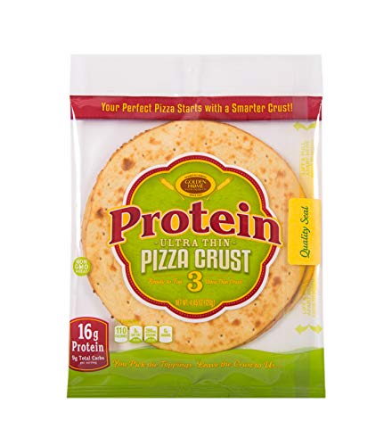 Golden Home Bakery Products Protein-Pizzakruste, ultradünn, 17,8 cm, 3 Stück von Golden Home