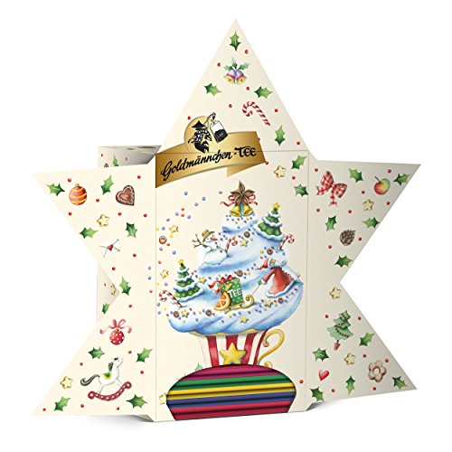 Adventskalender Stern mit Goldmännchen-Tee, 1er Pack (1 x 50 g) von Goldmännchen Tee