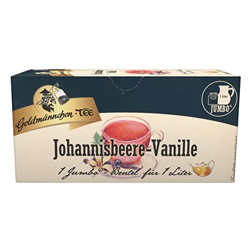 Goldmännchen Jumbo Tee Johannisbeere-Vanille, Johannisbeertee, Vanilletee, 20 Teebeutel, Große Beutel, 3179 von Goldmännchen Tee