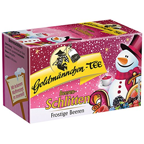 Goldmännchen Tee Beeren-Schlitten Winterliche Beeren, Früchtetee, Früchtemischung20 einzeln versiegelte Teebeutel von Goldmännchen Tee