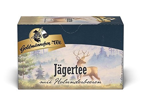 Goldmännchen Tee Jägertee mit Holunderbeeren, 20 einzeln versiegelte Teebeutel, 6er Pack (6 x 50 g) von Goldmännchen Tee