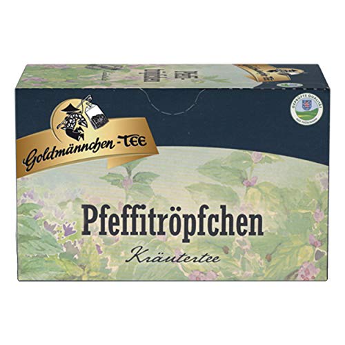 Goldmännchen Tee Pfeffitröpfchen Minze-Zitrone, Pfefferminz, Früchtetee, 20 einzeln versiegelte Teebeutel von Goldmännchen Tee