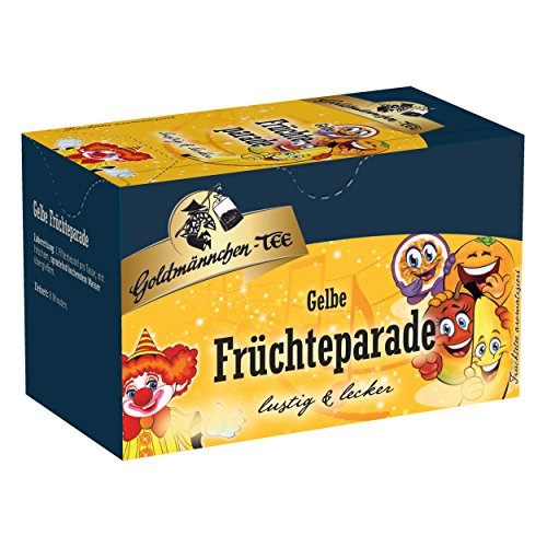 Goldmännchen Tee gelbe Kinder Früchteparade, Früchtemischung, 20 einzeln versiegelte Teebeutel von Goldmännchen Tee