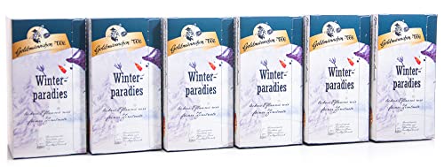 Goldmännchen Wintertee Winterparadies, 20 einzeln versiegelte Teebeutel, 6er Pack (6x 50 g) von Goldmännchen Tee