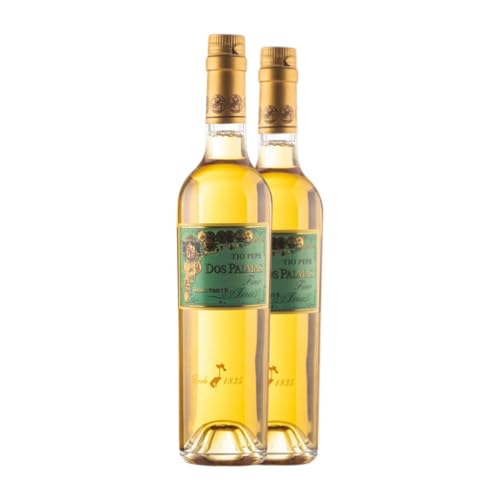 González Byass Tio Pepe Fino Dos Palmas Palomino Fino Manzanilla-Sanlúcar de Barrameda Medium Flasche 50 cl Verstärkter Wein (Karton mit 2 Medium Flasche von 50 cl) von González Byass