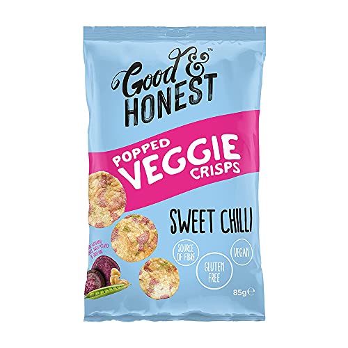 Good & Honest Chips Veggie Chickerbse, Süßkartoffel & Erbsensalz, Sweet Chili, 8 x 85 g von Good & Honest