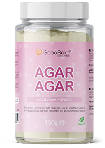 GoodBake Agar-Agar – veganes pflanzliches Geliermittel & Verdickungsmittel – ersetzt Gelatine – zum Andicken, Stabilisieren von Desserts, Cremes uvm von GoodBake