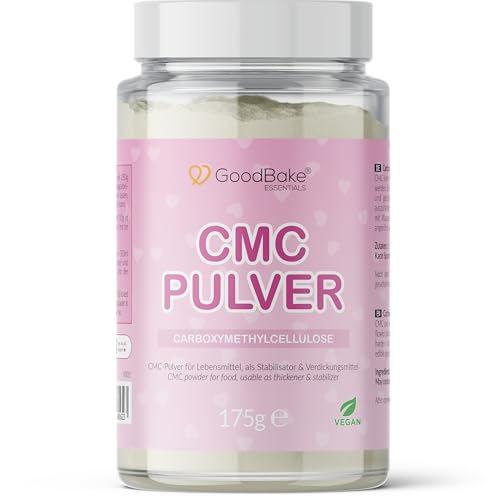 GoodBake CMC Pulver 175g – Premium-Qualität - Tylo Pulver, Blütenpuder – z.B. für Fondant, Blütenpaste und Lebensmittelkleber - zum Modellieren, Modellierfondant – vegan - CarboxyMethylCellulose von GoodBake