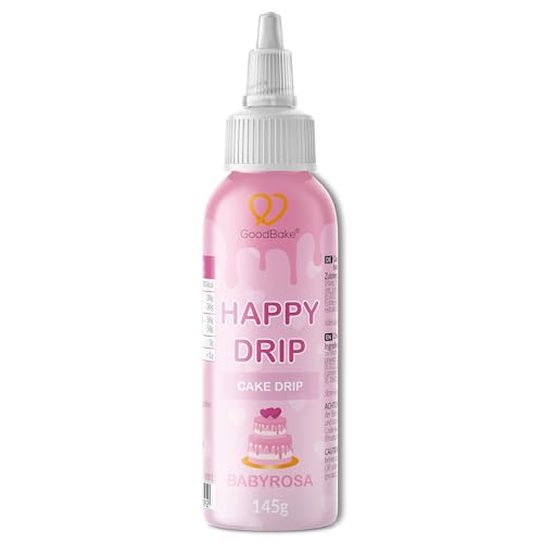 GoodBake Happy Drip Babyrosa 145g, Cake Drip, Kuchenglasur aus Schokolade zum Dekorieren & Verzieren für Kuchen, Torten, Donuts etc, glutenfrei, vegan von GoodBake