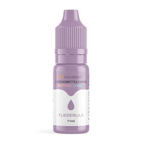 GoodBake Lebensmittelfarbe Pastell Fliederlila (11 ml) – hochdosierte Lebensmittelfarbe - zum Einfärben von Torten, Fondant, Buttercreme, Macarons Getränke, Schleim uvm. 100% vegan von GoodBake