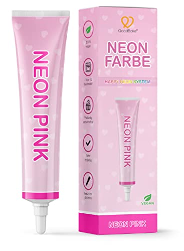 GoodBake Neon-Lebensmittelfarbe Neon Pink (25 g) – intensive Lebensmittelfarbe – Lebensmittelfarbpaste – hochkonzentrierte Pastenfarbe - zum Einfärben von Torten, Fondant, Buttercreme uvm. 100% vegan von GoodBake