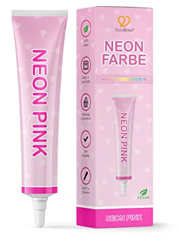 GoodBake Neon-Lebensmittelfarbe Pink (25 g) – intensive Lebensmittelfarbe – Lebensmittelfarbpaste – hochkonzentrierte Pastenfarbe - zum Einfärben von Torten, Fondant, Buttercreme 100% vegan von GoodBake