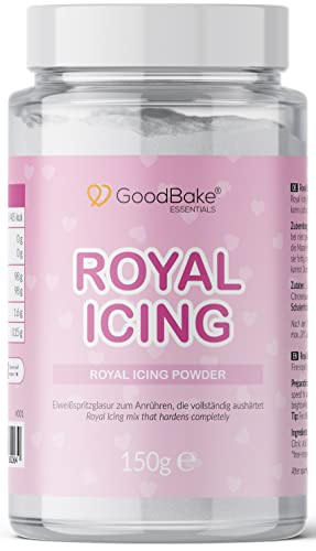 GoodBake Royal Icing (150g) – Royal Icing Fertigmischung zum Anrühren – zum Dekorieren & Verzieren von Royal Icing Keksen, Hochzeitstorten, Cake Pops von GoodBake