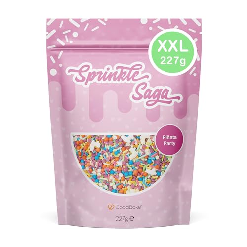 GoodBake Streuselmischung "Pinata Party" (227g)- bunter Streusel-Mix mit Alpakas - essbare Zuckerstreusel zum Dekorieren & Verzieren - Sprinkle Saga von GoodBake