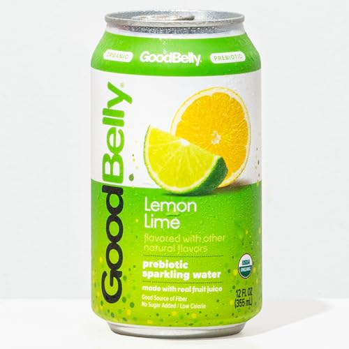 GoodBelly Präbiotisches Sprudelwasser, Zitrone, Limette, 4 Stück von GoodBelly