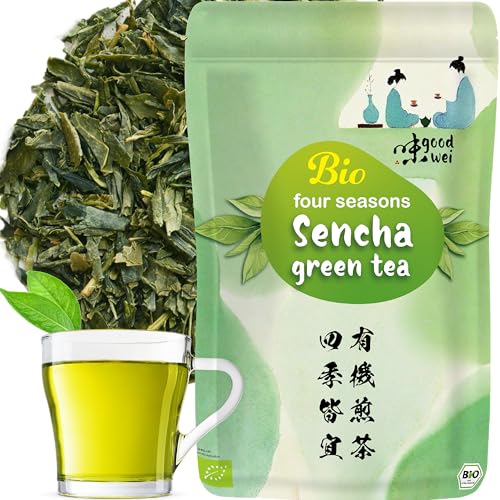 Goodwei Sencha Grüner Tee Bio Four Seasons - aromatischer, feinherber Grüntee, 250g von Goodwei