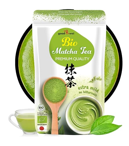 Matcha Pulver Tee Bio - Original Japanischer Matcha in Premium Qualität (100g) von Goodwei