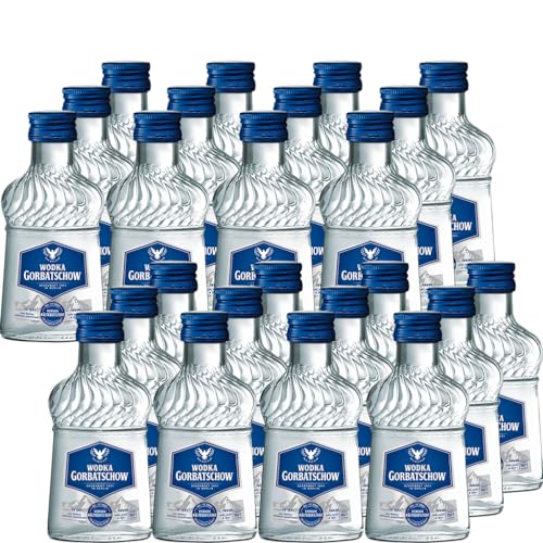 Wodka Gorbatschow 37,5% vol (24 x 0,1 l) - im handlichen Kleinformat - rein, mild und klar, geeignet für Longdrinks, Cocktails oder zum puren Genuss von Gorbatschow