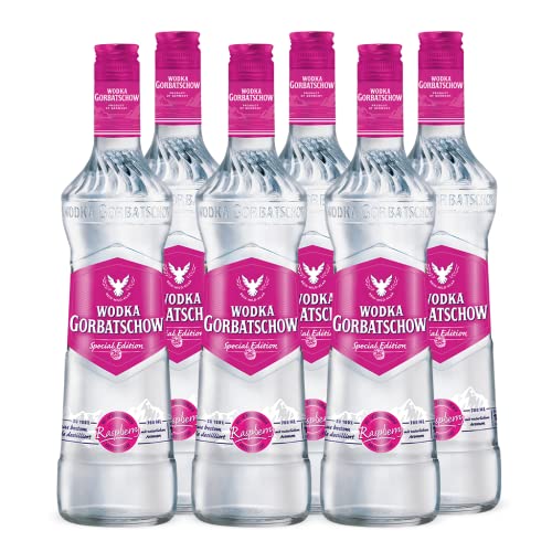 Wodka Gorbatschow Raspberry 37,5 Prozent vol. (6 x 0,7l) - Premium Wodka mit Himbeergeschmack - Raspberry Flavored Vodka von Gorbatschow