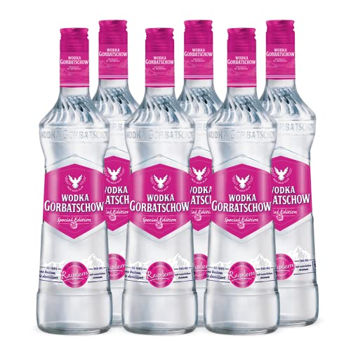 Wodka Gorbatschow Raspberry Special Edition 37,5 Prozent vol. (6 x 0,7l) - Premium Wodka mit Himbeergeschmack - Limited Edition Raspberry Flavored Vodka von Gorbatschow